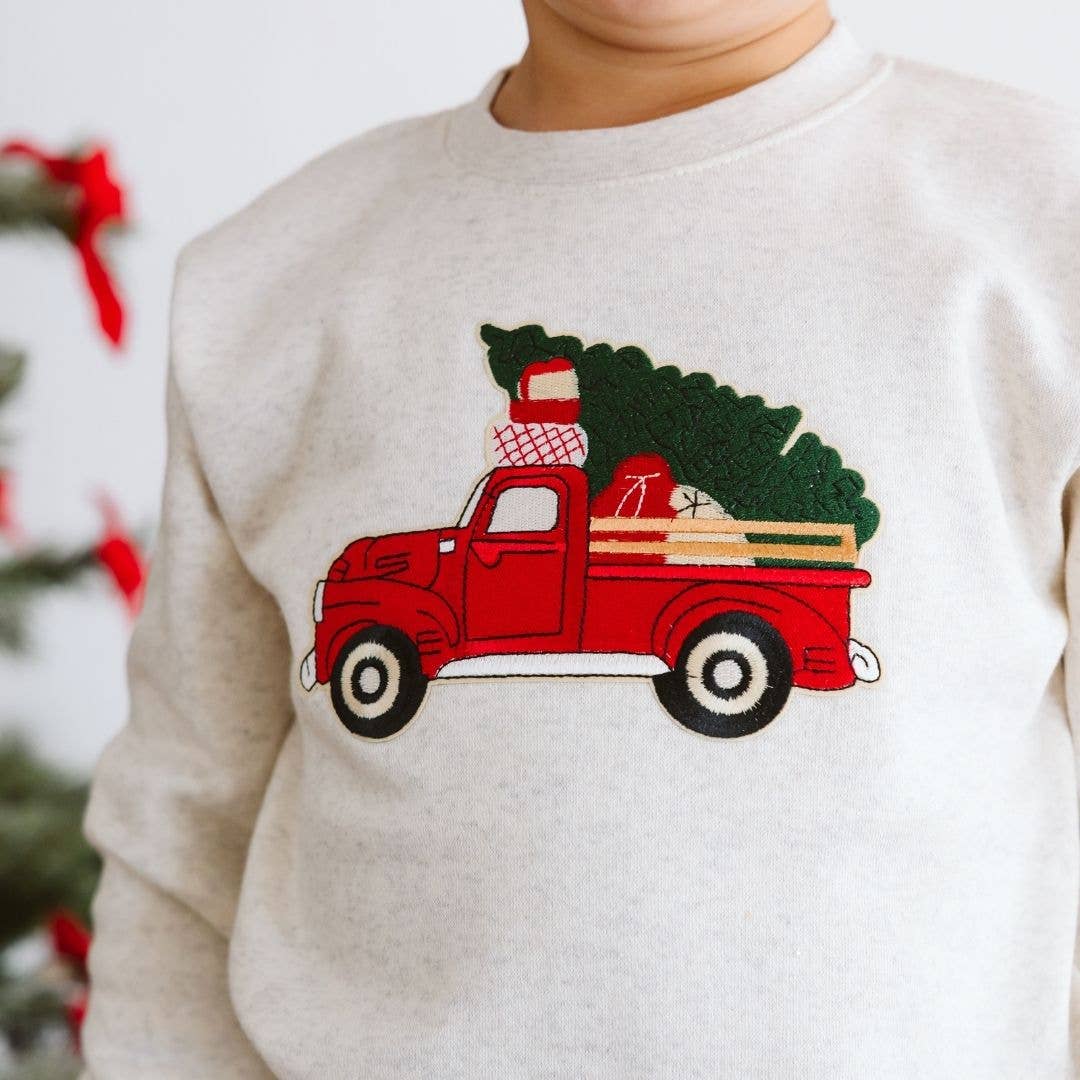 Christmas Truck Patch Sweatshirt
