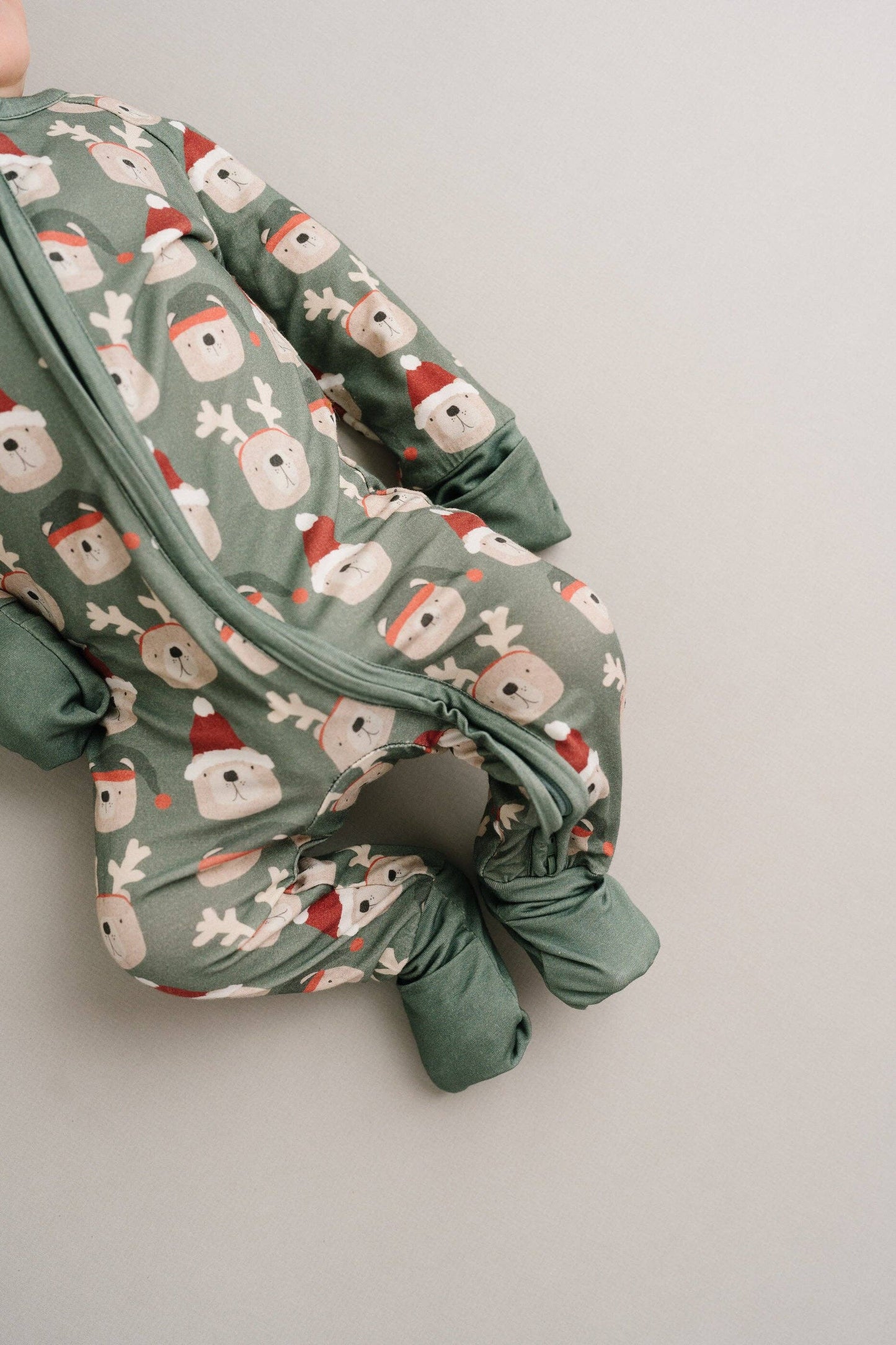 Green Christmas Bears Bamboo Sleeper