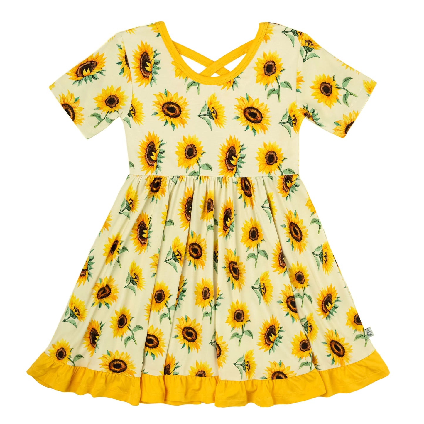 Sunflowers | Toddler & Girls Bamboo Ruffle Twirl Dress