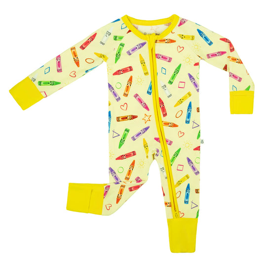 Crayon Crew | Convertible Bamboo Zipper Baby Pajamas