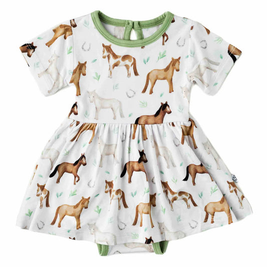 Perfect Ponies | Baby & Toddler Bamboo Bodysuit Dress