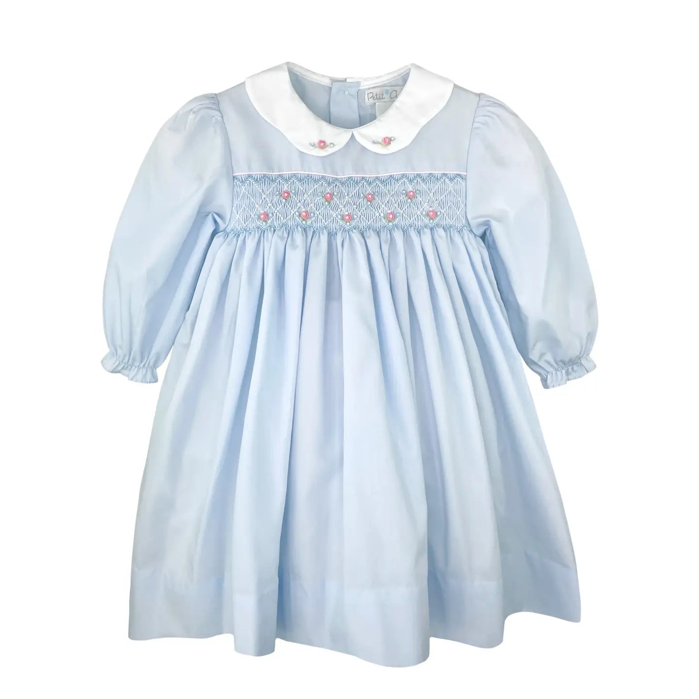 Dress with Corded Smocking and Scallop Collar