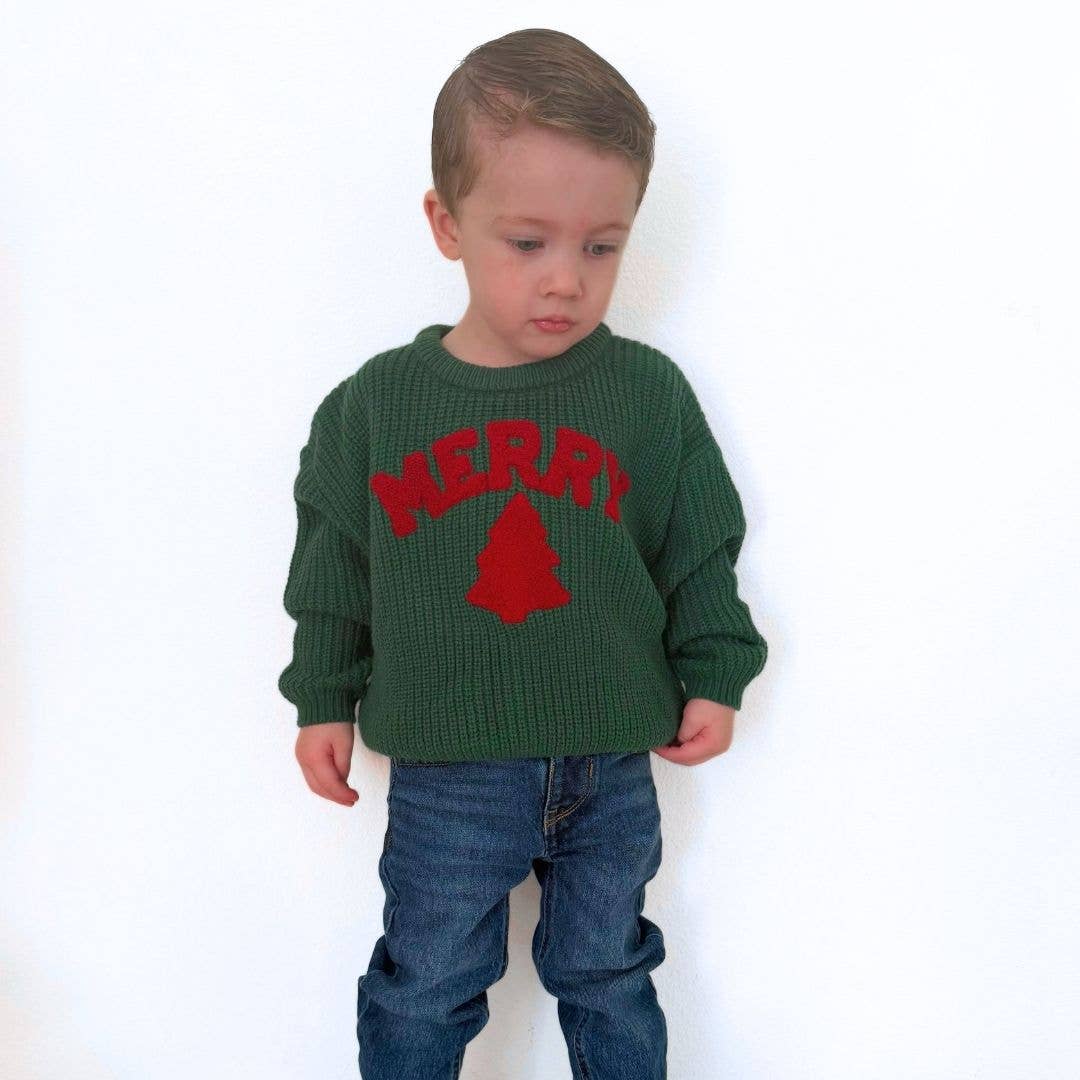 Merry Patch Christmas Knit Sweater