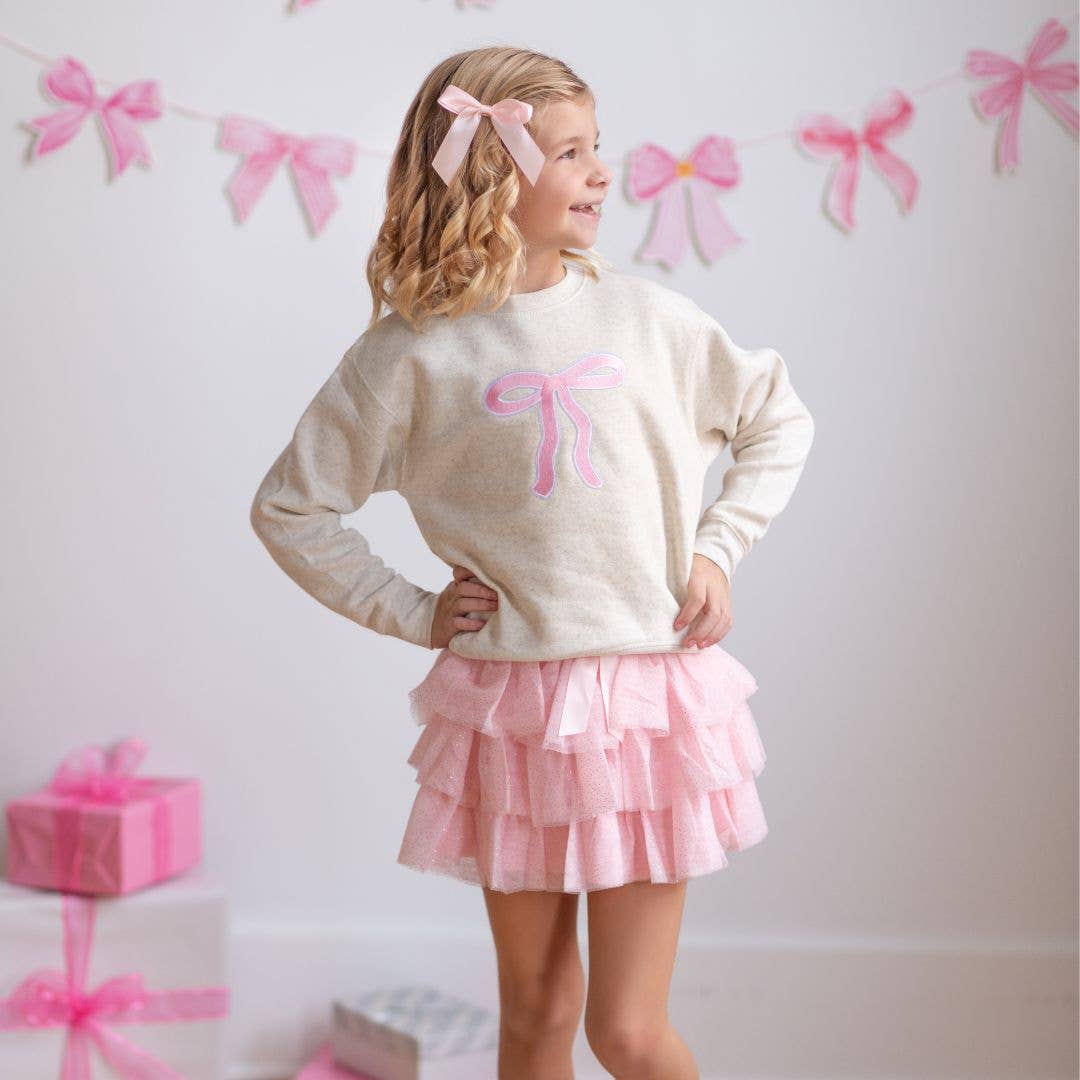 Coquette Bow Patch Sweatshirt - Kids