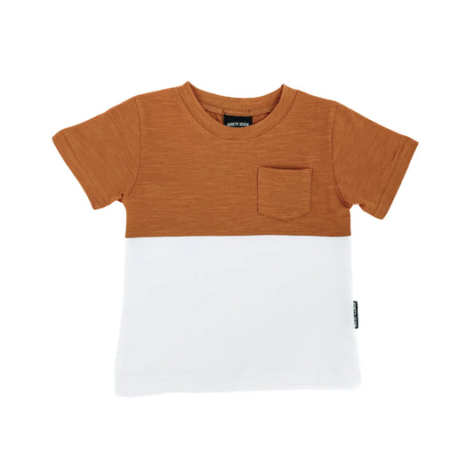 Colorblock Tee- Camel