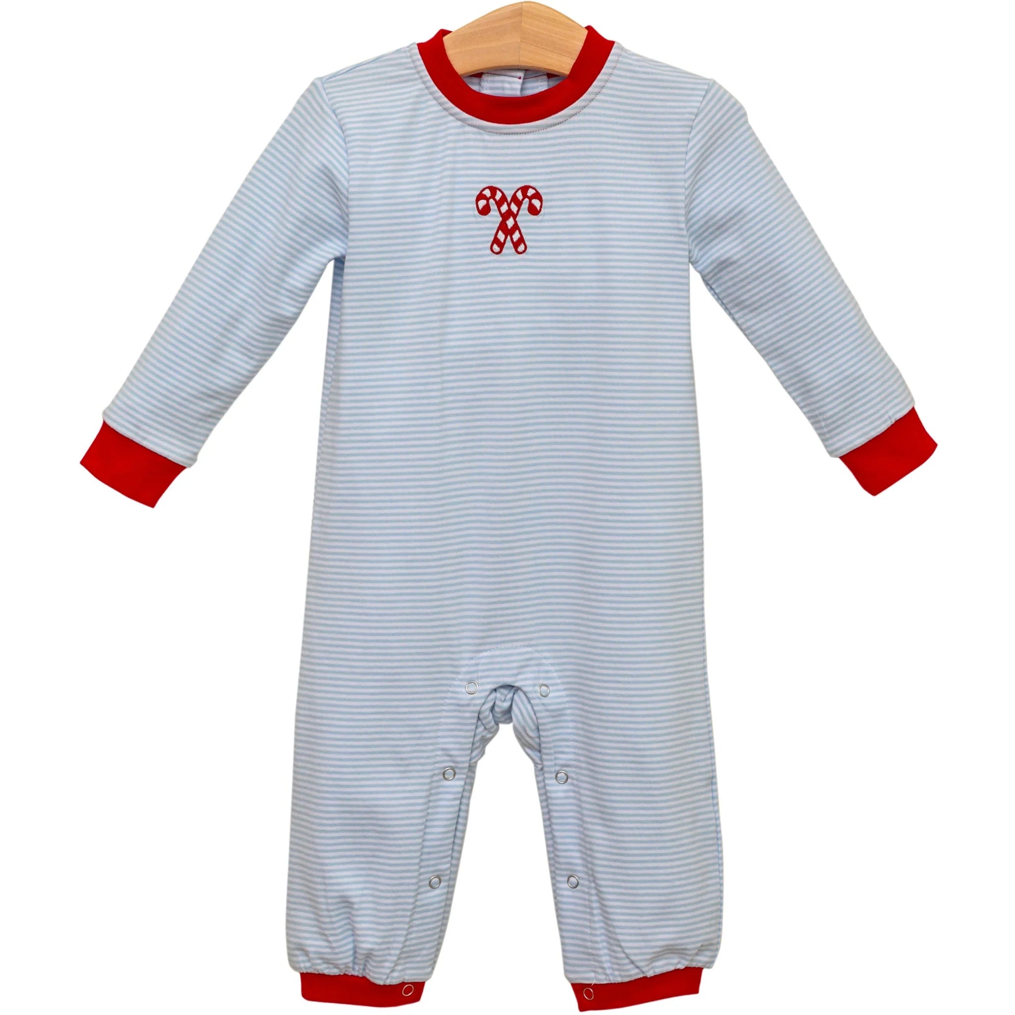 Candy Cane Embroidery Romper