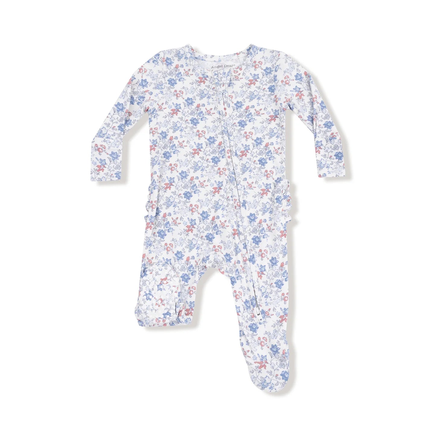 Country Girl Floral - 2 Way Zipper Ruffle Back Footie