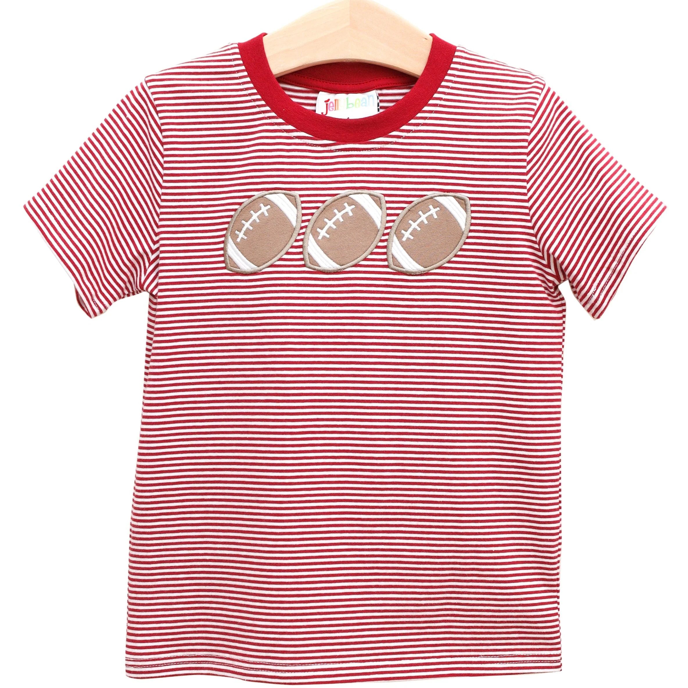Football Trio Shirt- Crimson Stripe
