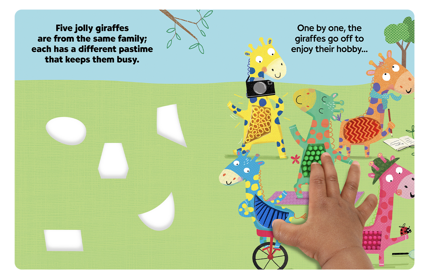 Five Jolly Giraffes- Silicone Touch and Feel Board Book - Counting