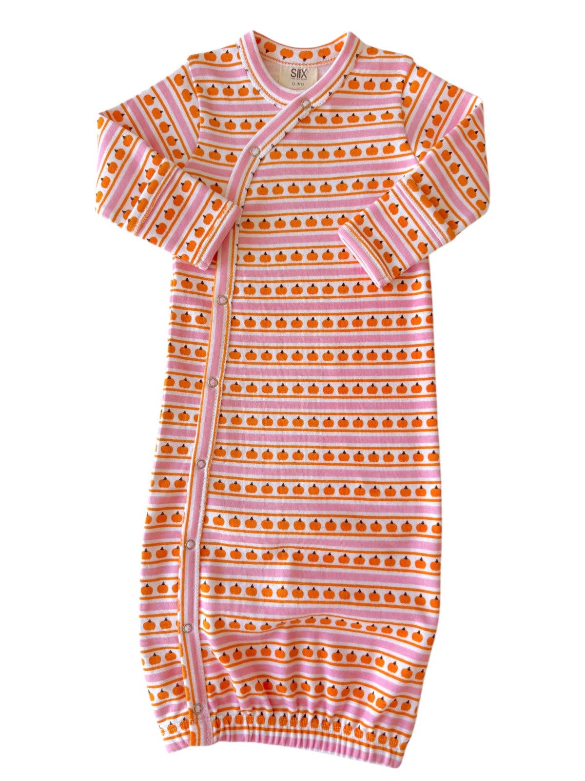 Pumpkin Stripe Pink / Organic Gown