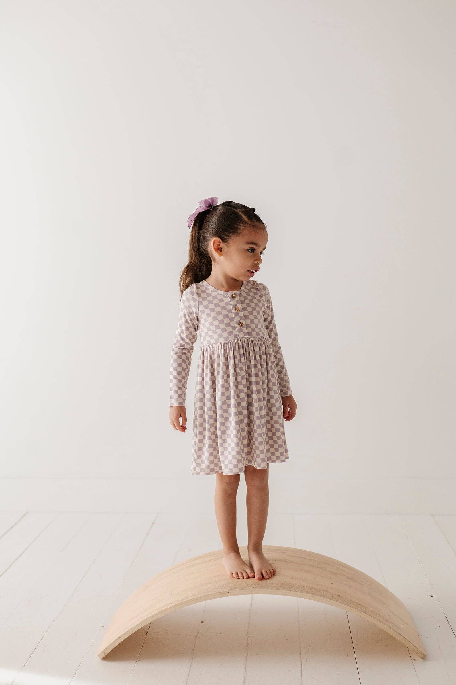 Long Sleeve Henley Dress Bamboo
