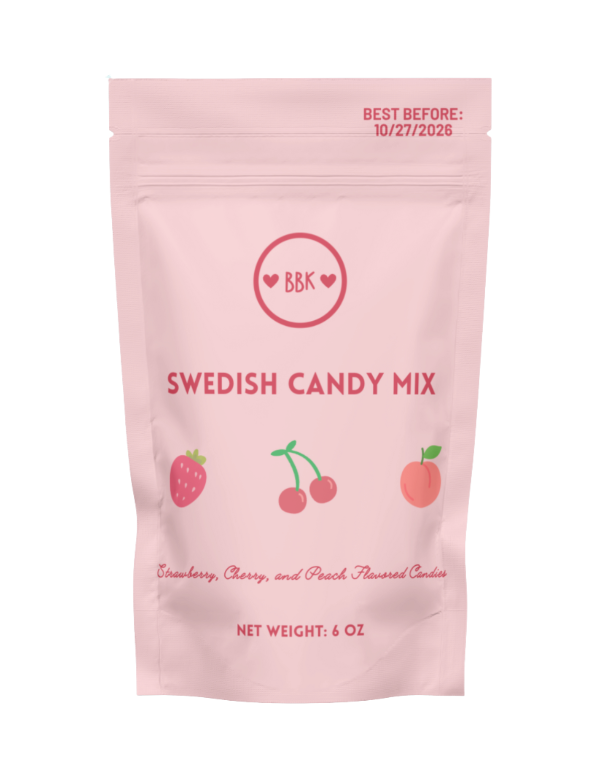 Strawberry, Peach, & Cherry Swedish Candy Gummy Mix
