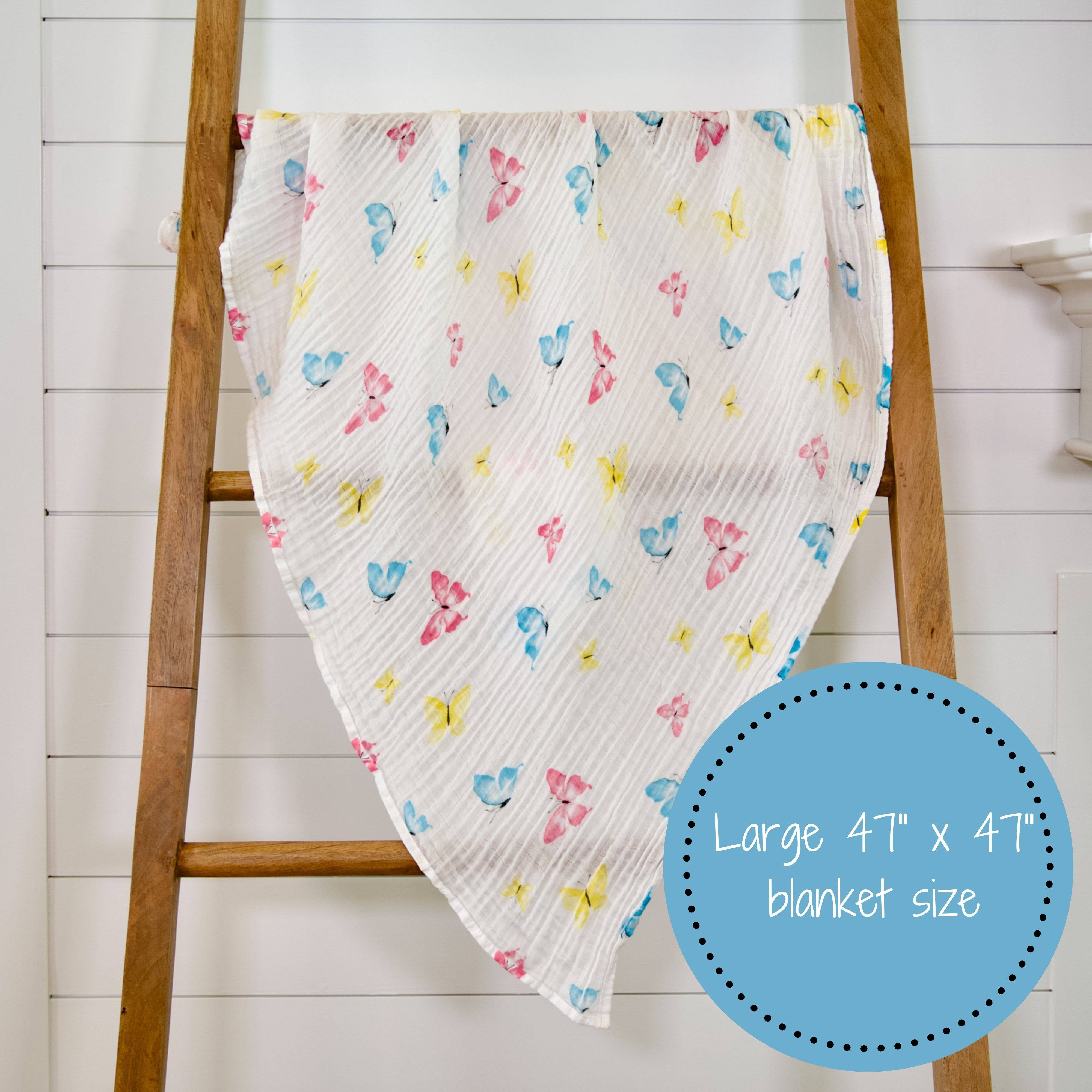 Butterfly Kisses Baby Swaddle Blanket