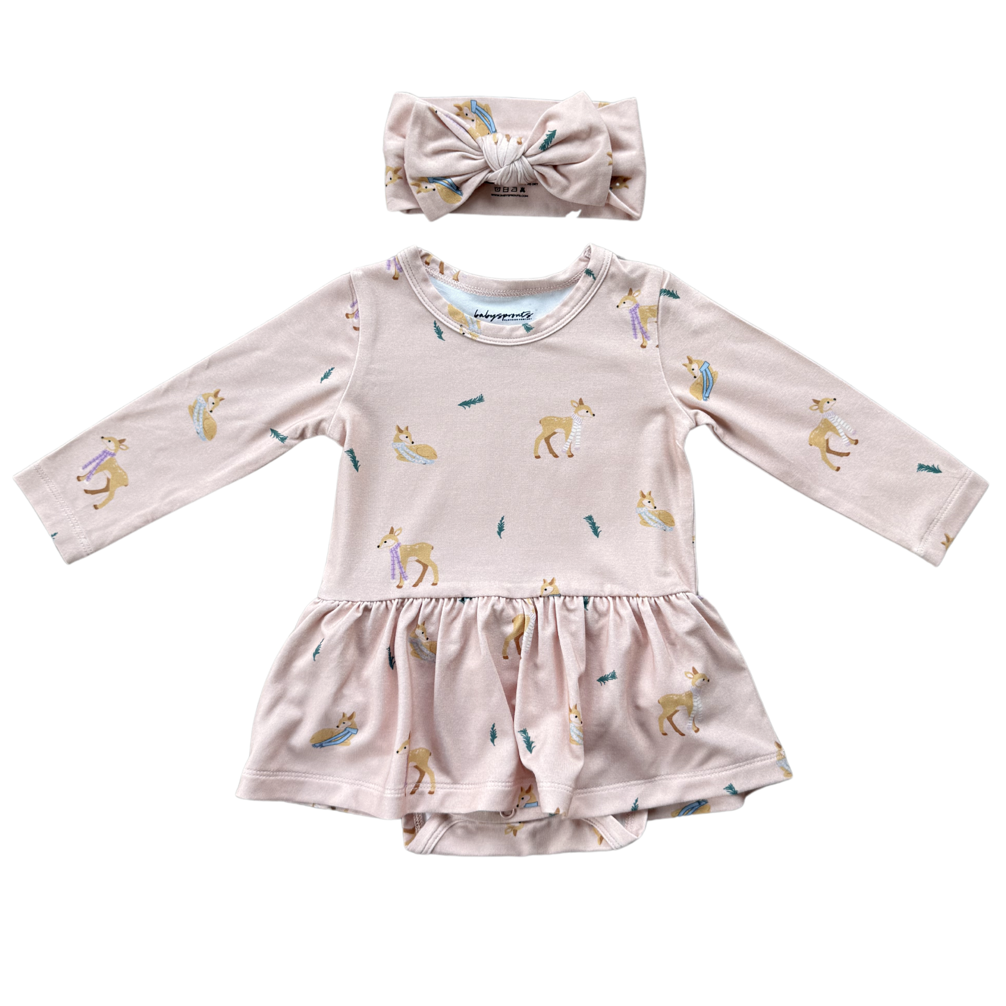 Girl's Bodysuit Dress Set Bamboo