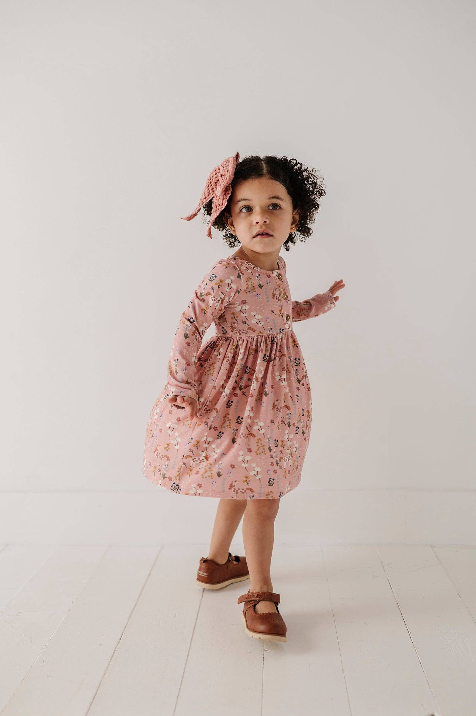 Long Sleeve Henley Dress Bamboo