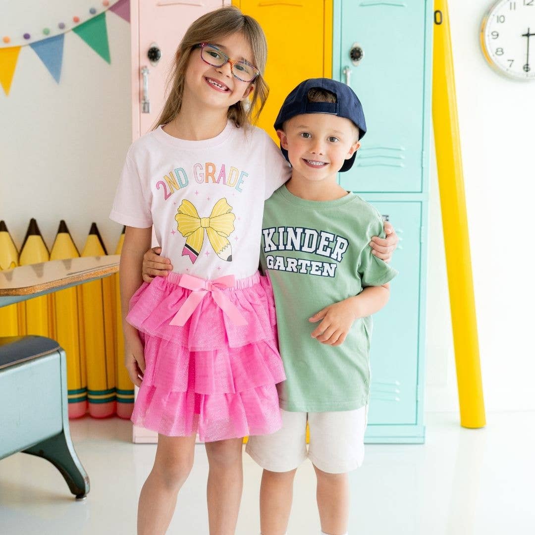 Second Grade Pencil Bow Short Sleeve T-Shirt