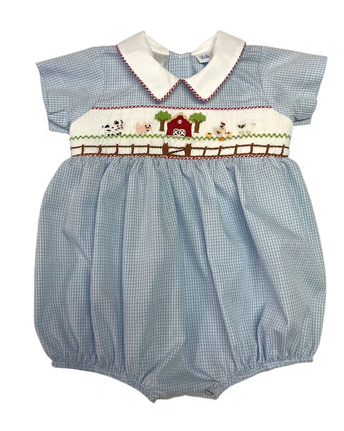 Farm Smocked Bubble w/ Collar-F26