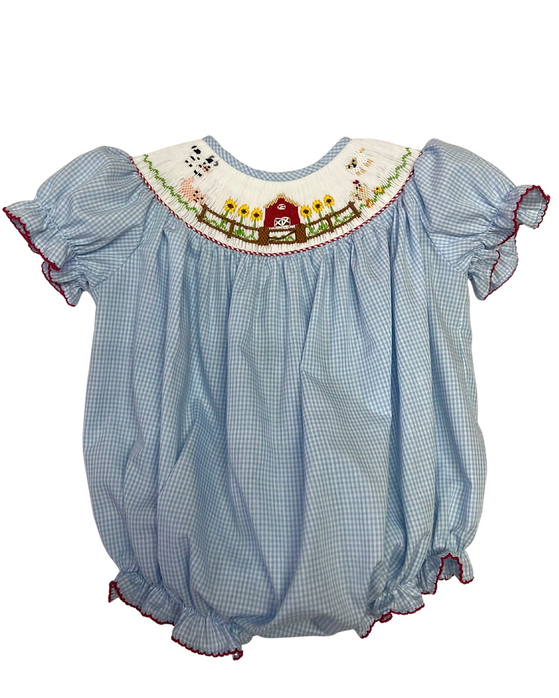 Farm Smocked Bishop Style Bubble-F26