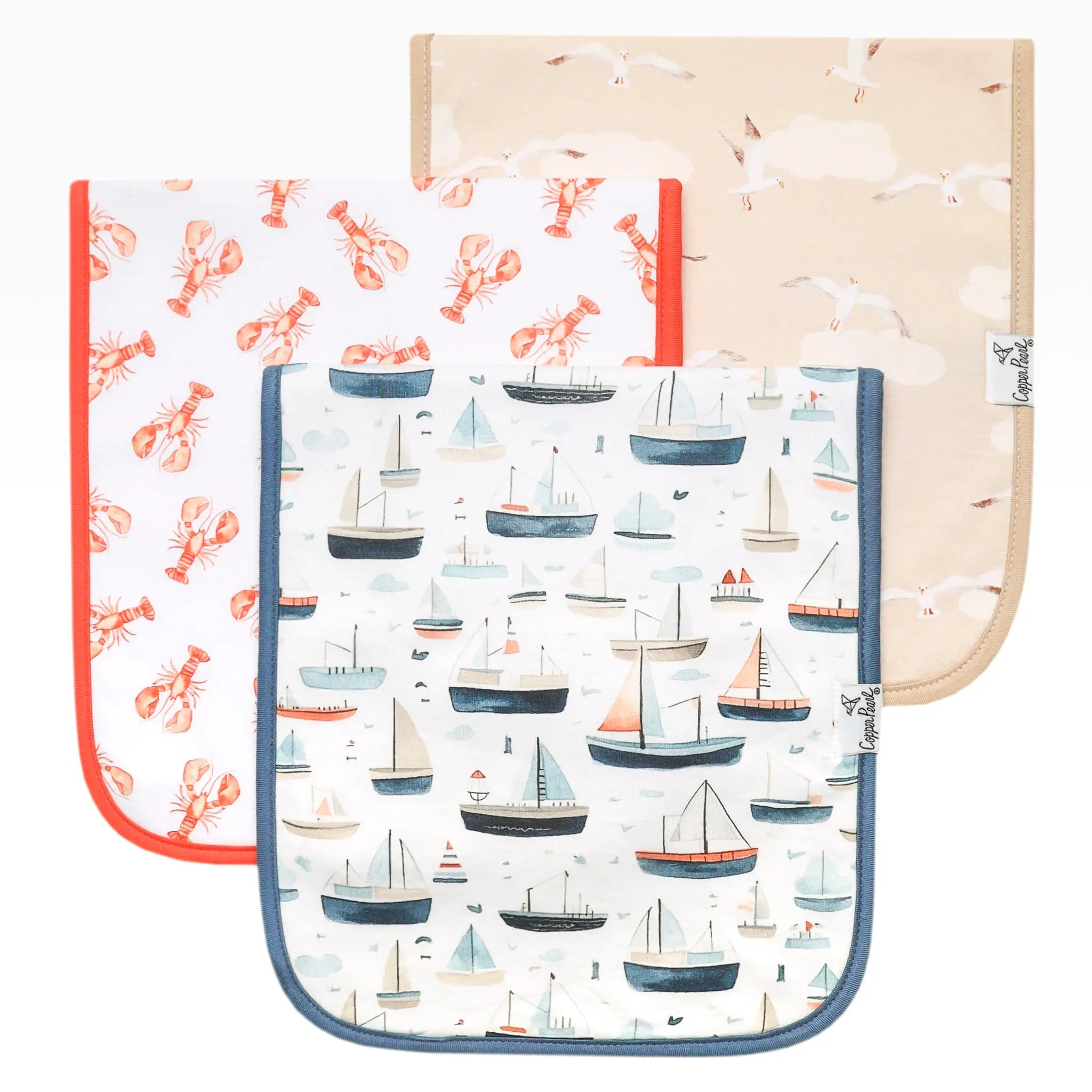 3 Pack Premium Burp Cloths - Fischer