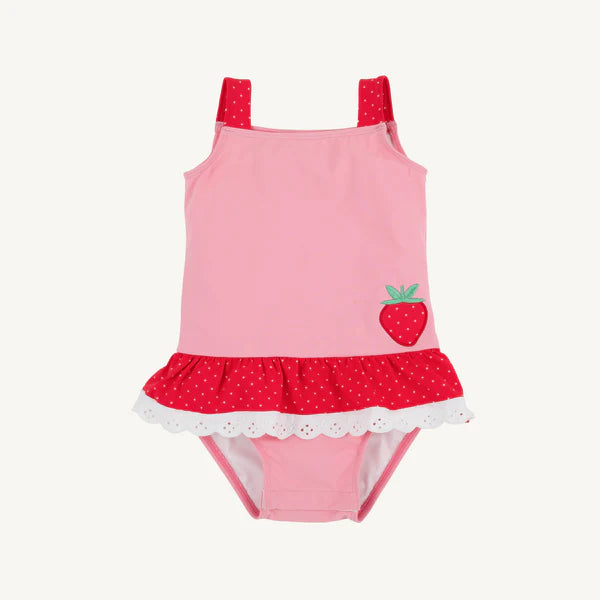 Grace Bay Bathing Suit-Hamptons Hot Pink & Richmond Red with Strawberry