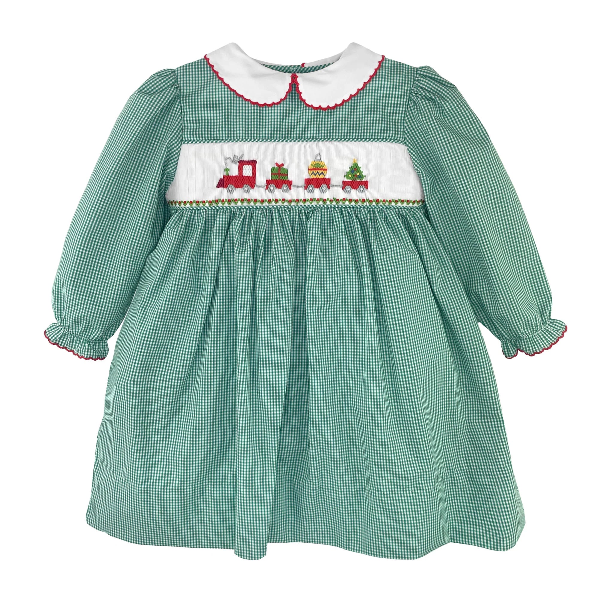 Christmas Train Dress with Hand Picture Smocking