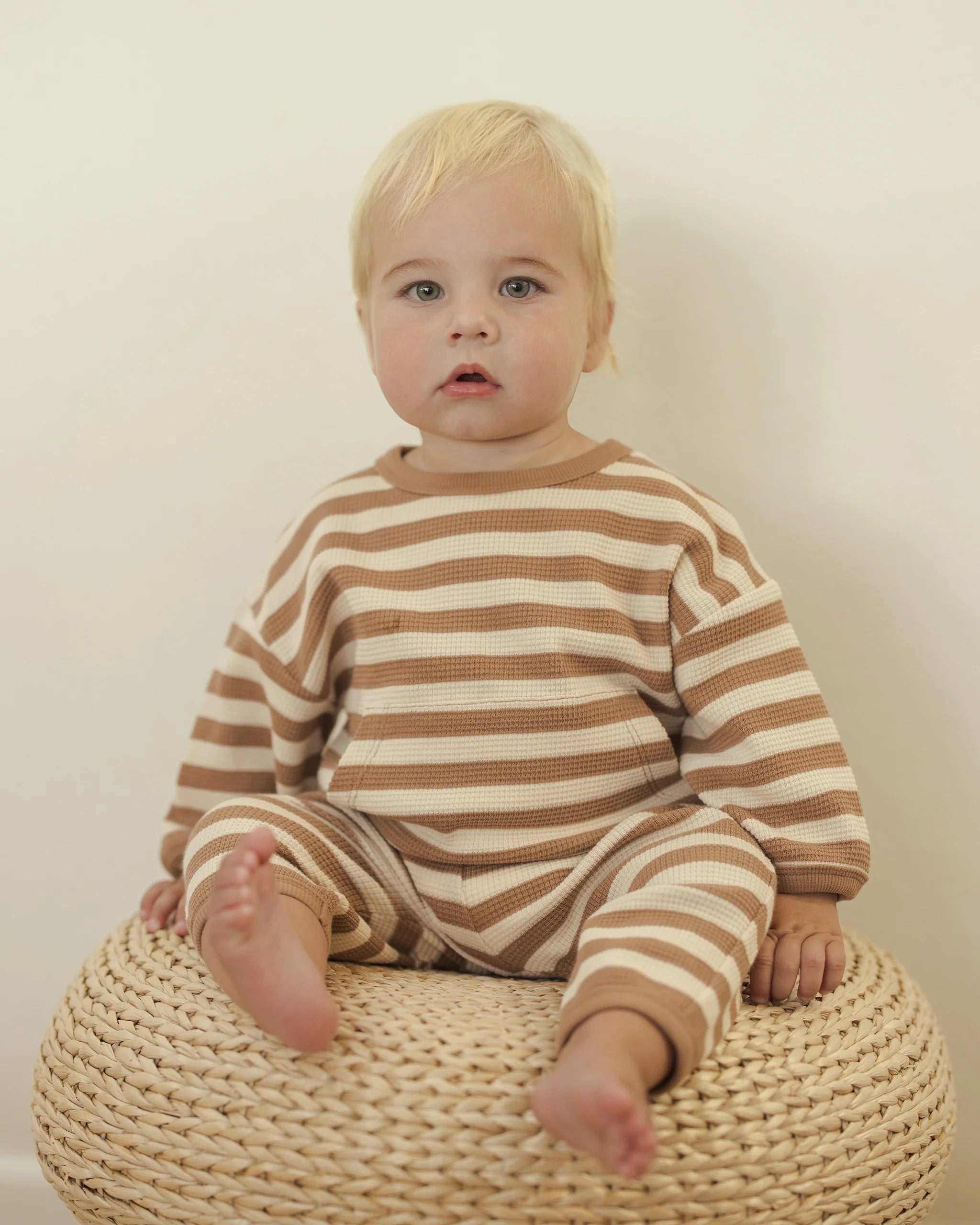 Waffle Slouch Set || Harvest Stripe