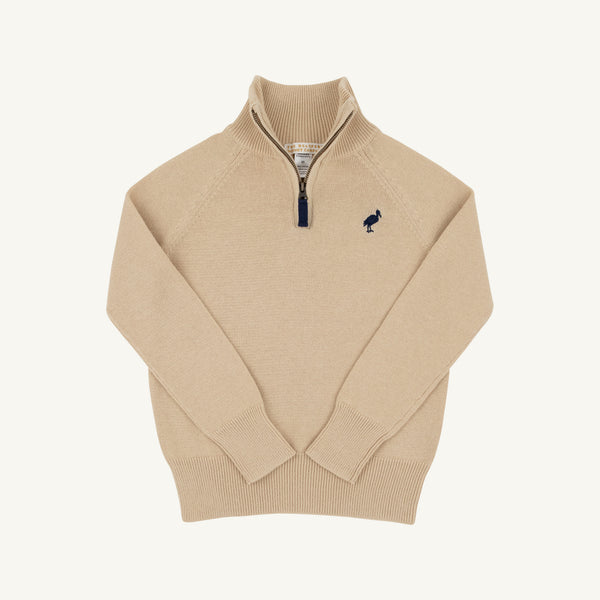 Hayden Half Zip Sweater - Keeneland Khaki/Nantucket Navy