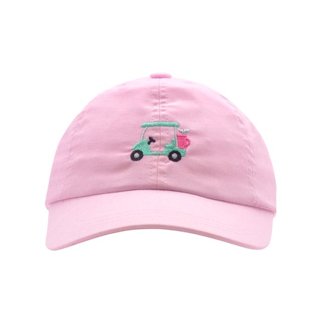 Pink Embroidered Golf Chambray Cotton Twill Baseball Cap