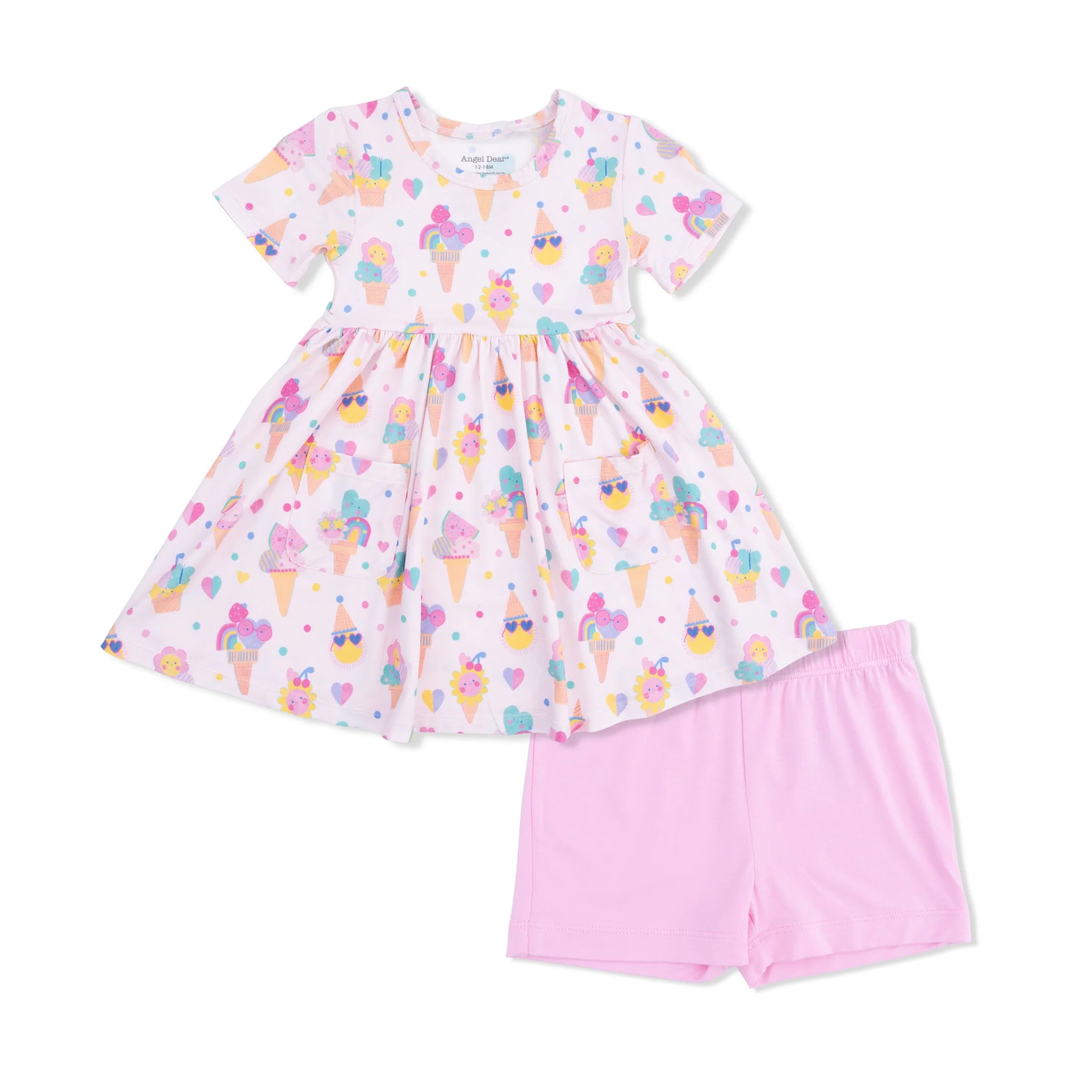 Ice Cream Fun Crew-Twirly Dress with Cartwheel Short
