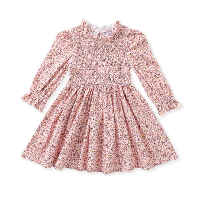 Mauve Floral Smock Dress