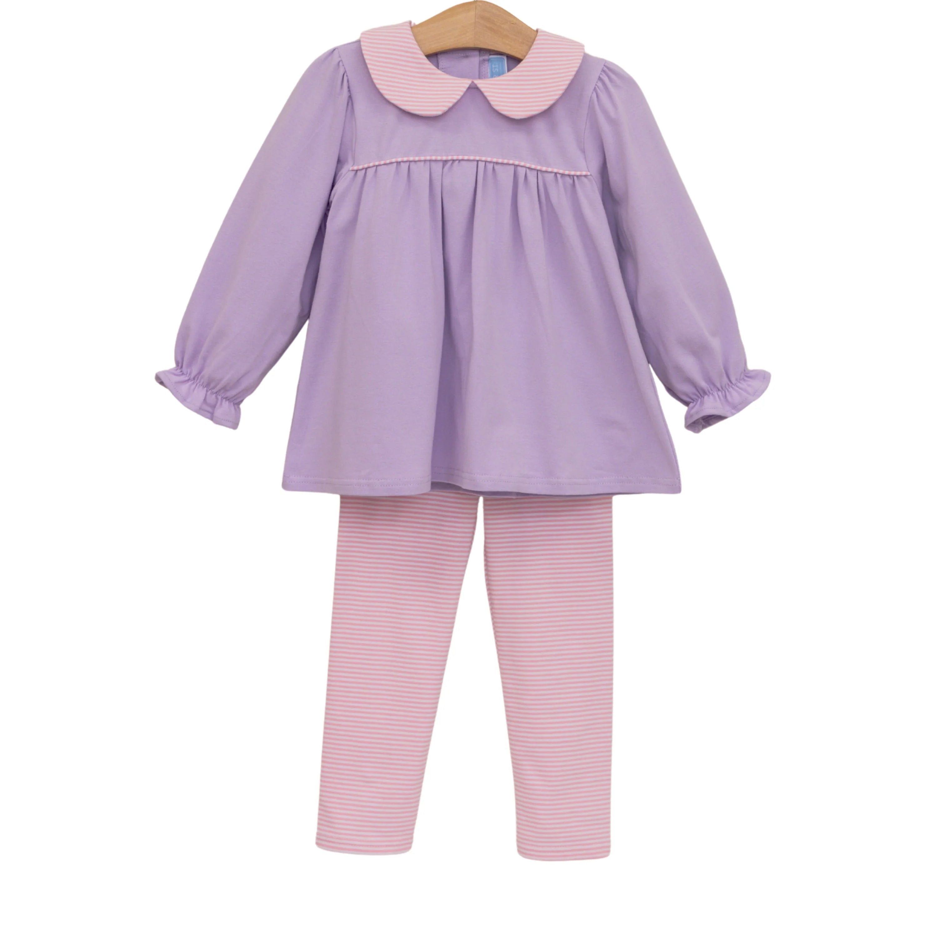 Abigail Pant Set- Lavender/Light Pink Stripe