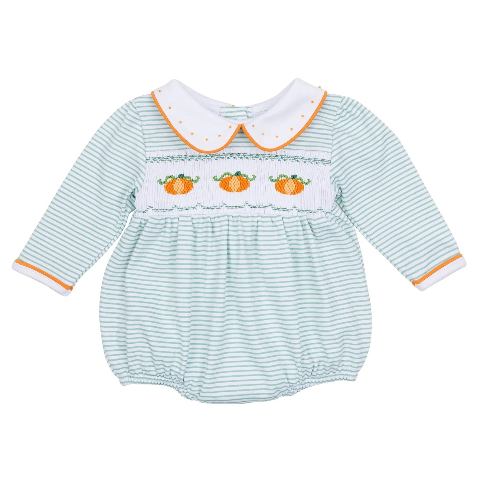 Lil' Pumpkin Smocked Long Sleeve Girl Bubble