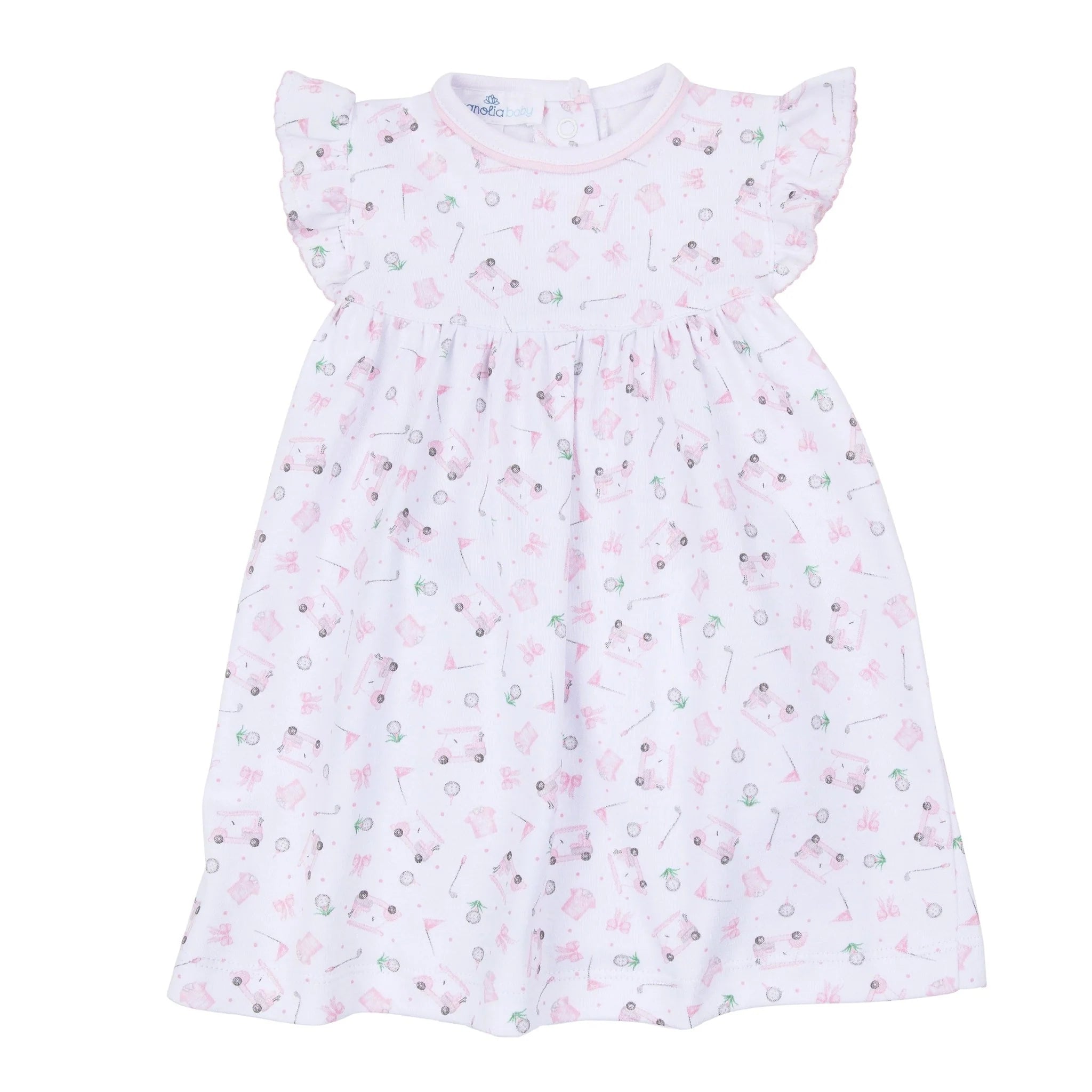 Little Golfer Print Dress - Pink