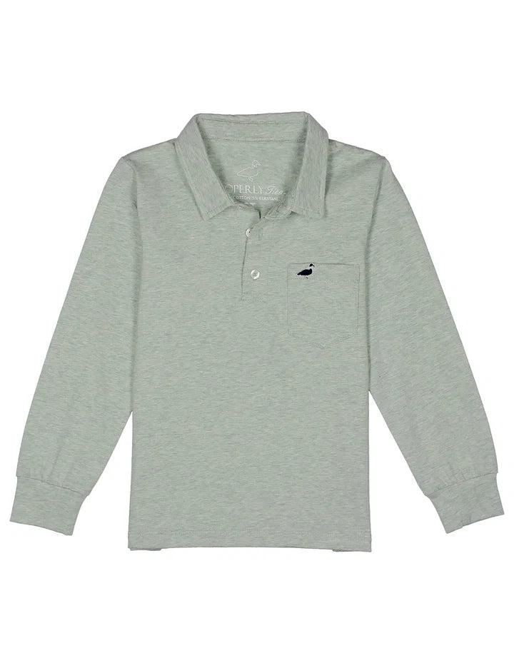 Boys Harrison Pocket Polo LS Kudzu