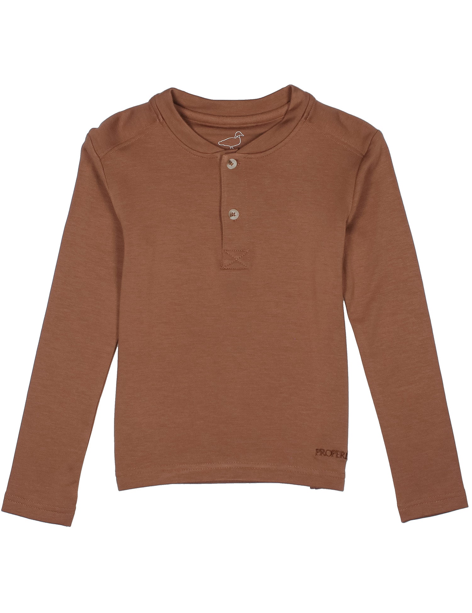 Boys Shoreline Henley LS Walnut