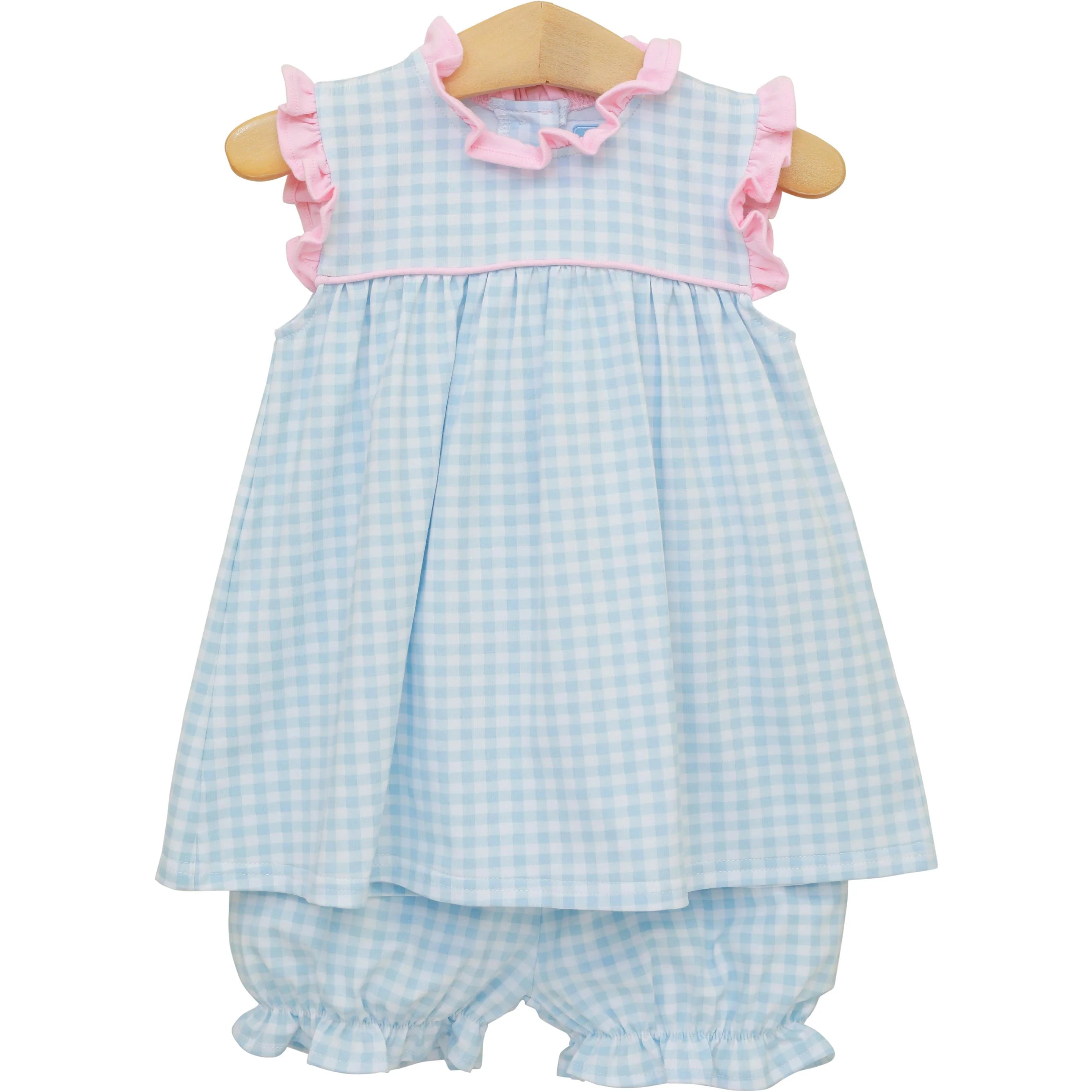 Meredith Bloomer Set - Light Blue/Pink Gingham