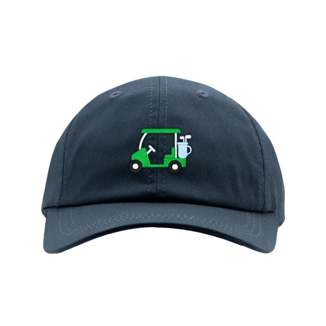 Solid Navy Cotton Twill Cap-Golf Cart