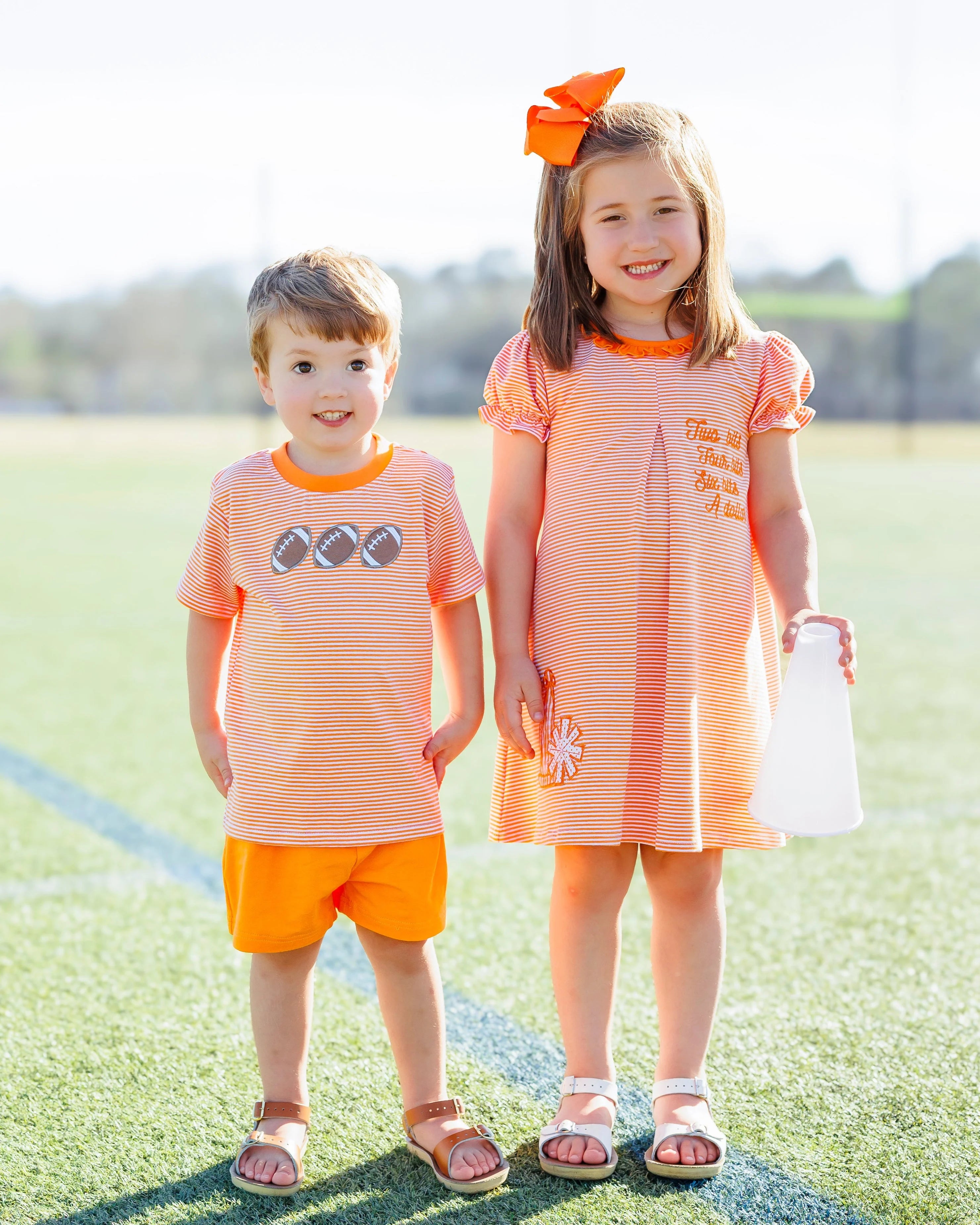 Football Trio Shirt- Orange Stripe