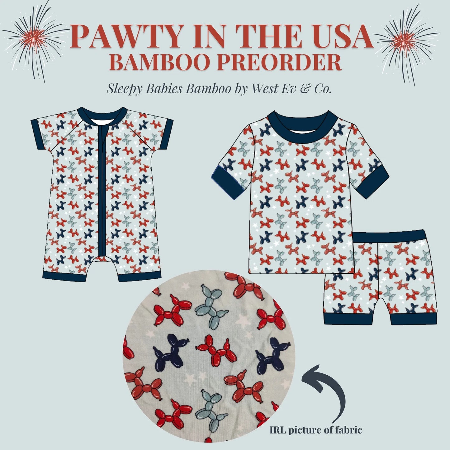 Pawty in the USA Shorts Set