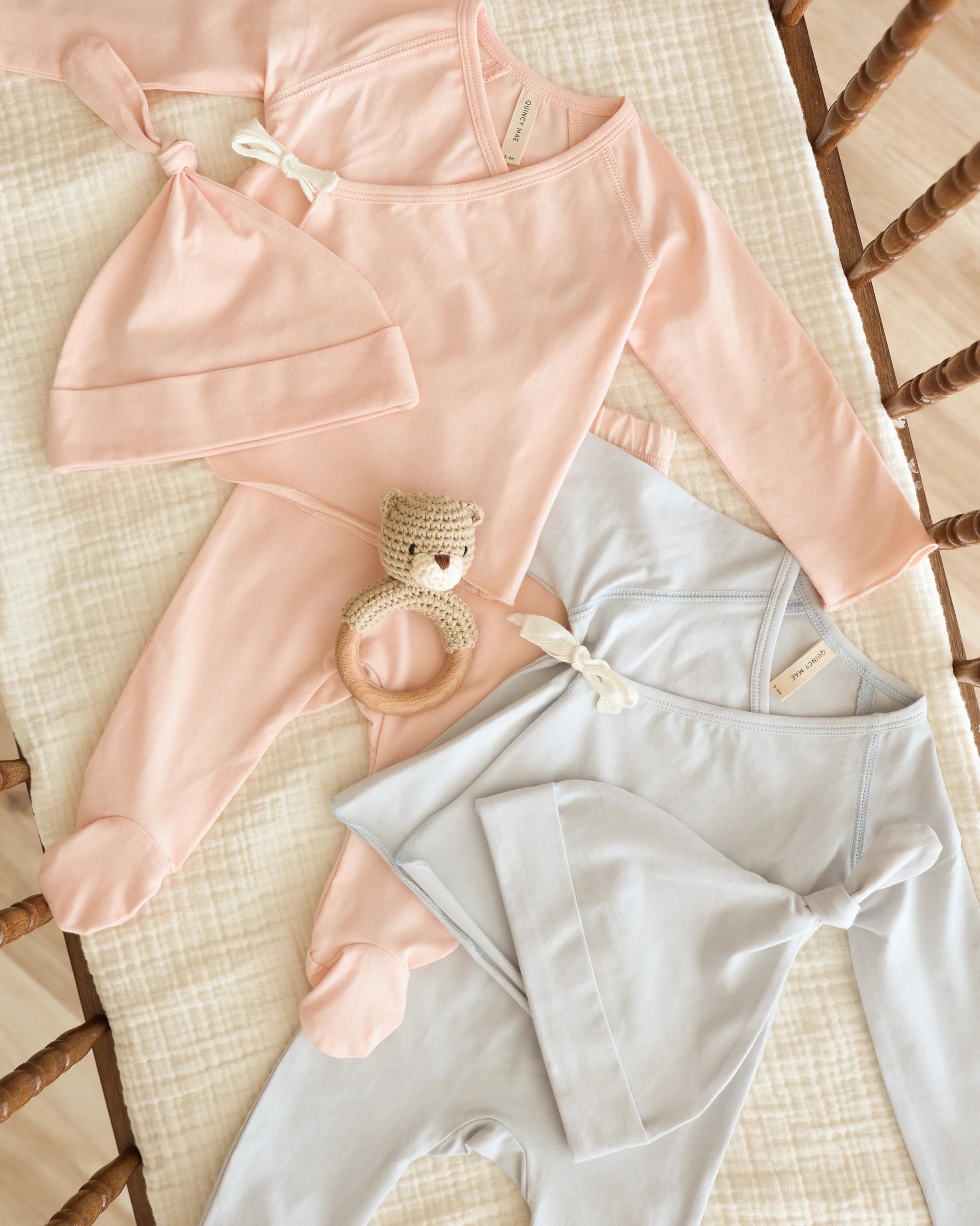 Wrap Top + Footed Pant Set