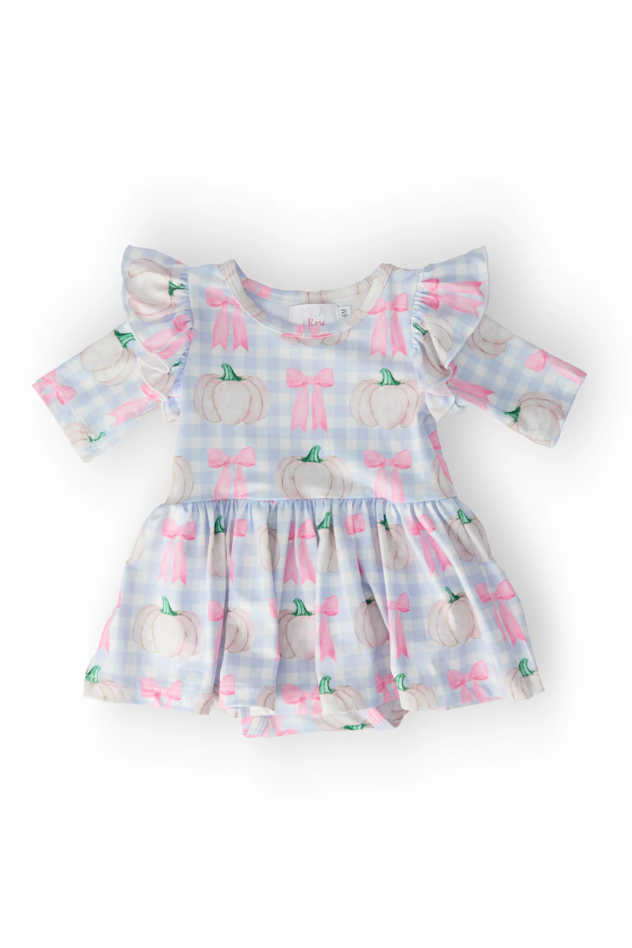 Pumpkin Picnic Twirl Flutter Bodysuit