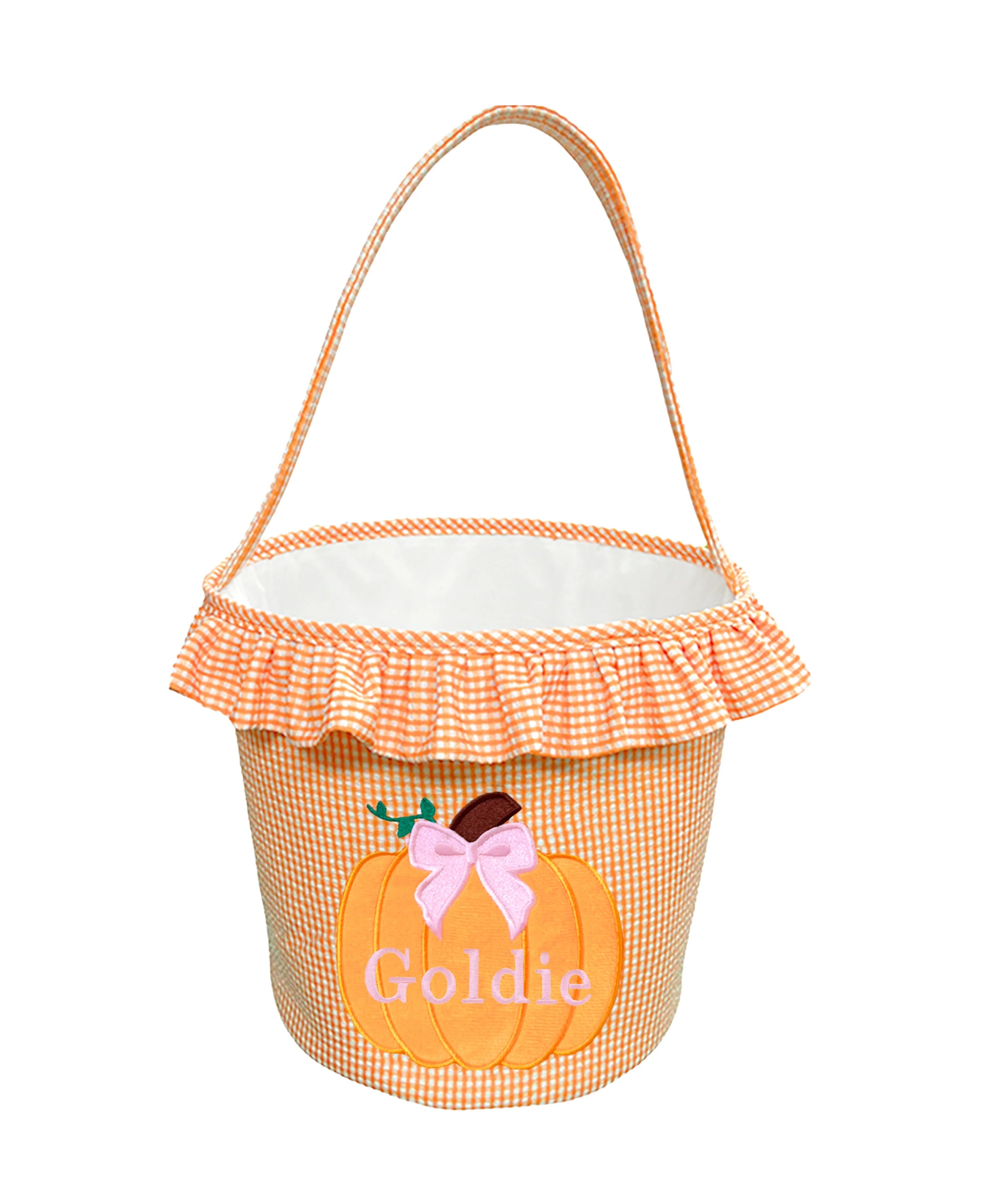 Ruffled Bow Pumpkin Tote (customizable)