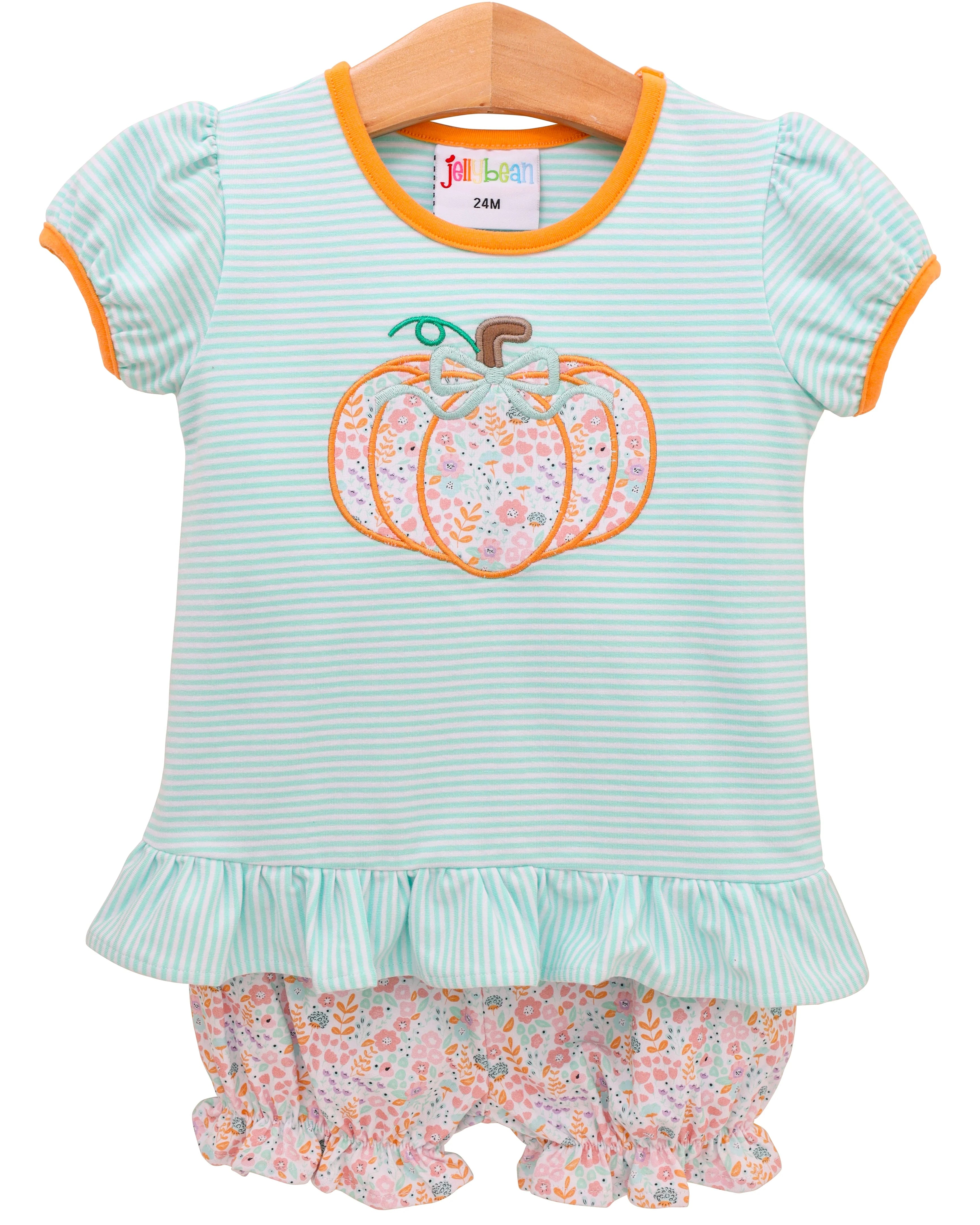 Pumpkin Patch Petals Applique Bloomer Set