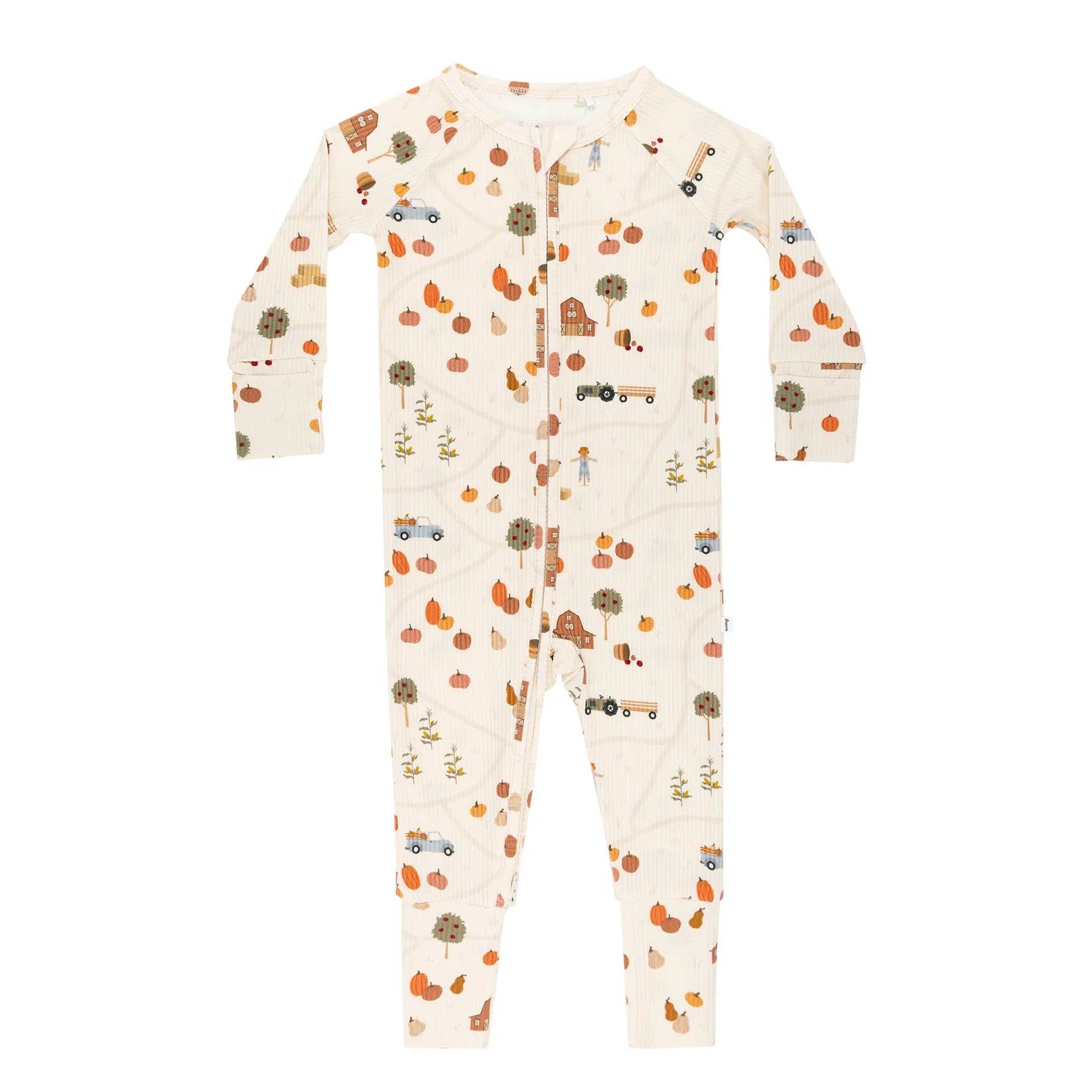 Pumpkin Patch Ribbed Zip Romper