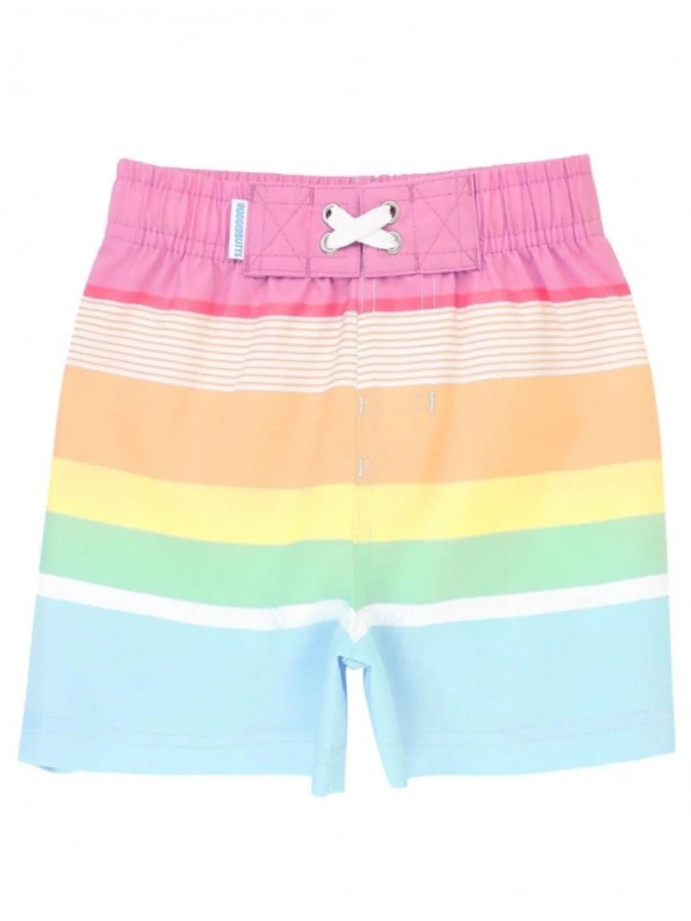 Rainbow Multi-Stripe Swim Trunks