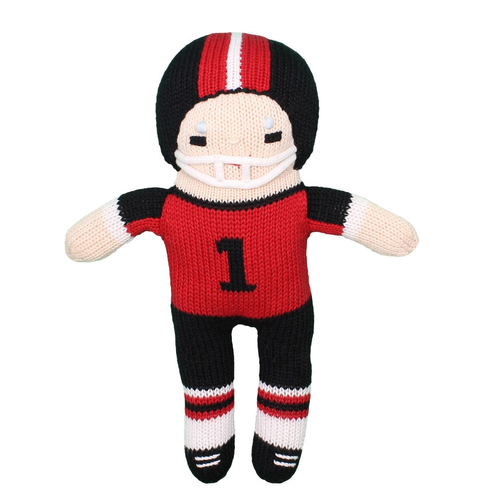 Football Player Knit Dolls-Red/Black