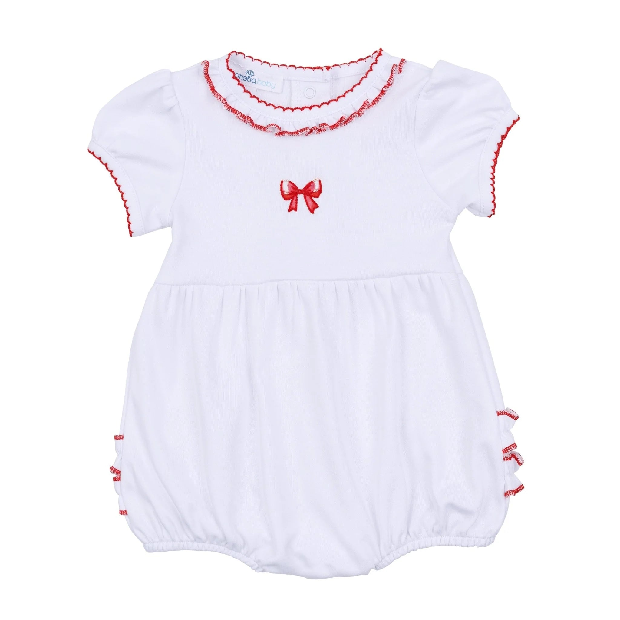 Scarlett Bows Embroidered Short Sleeve Bubble