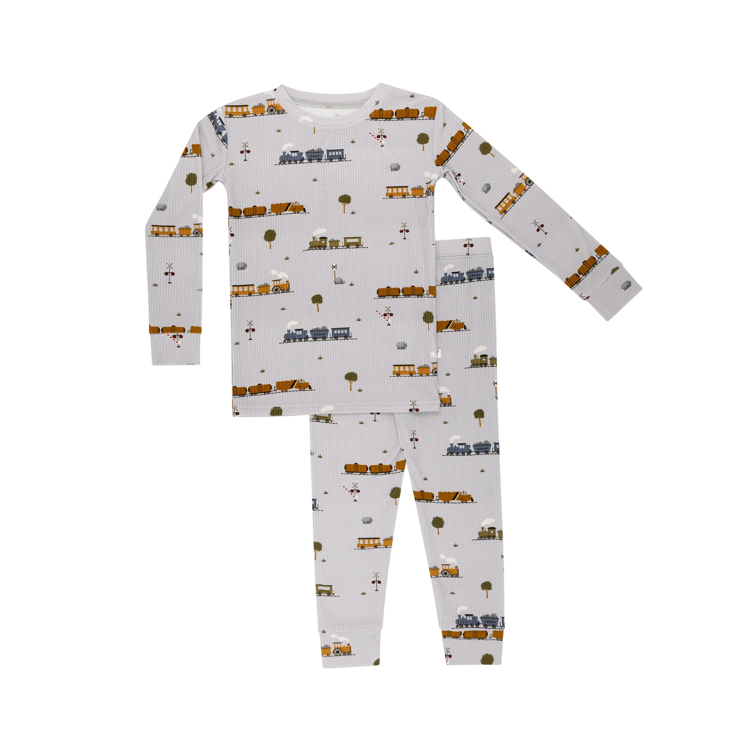 Trains Ribbed Two-Piece Set