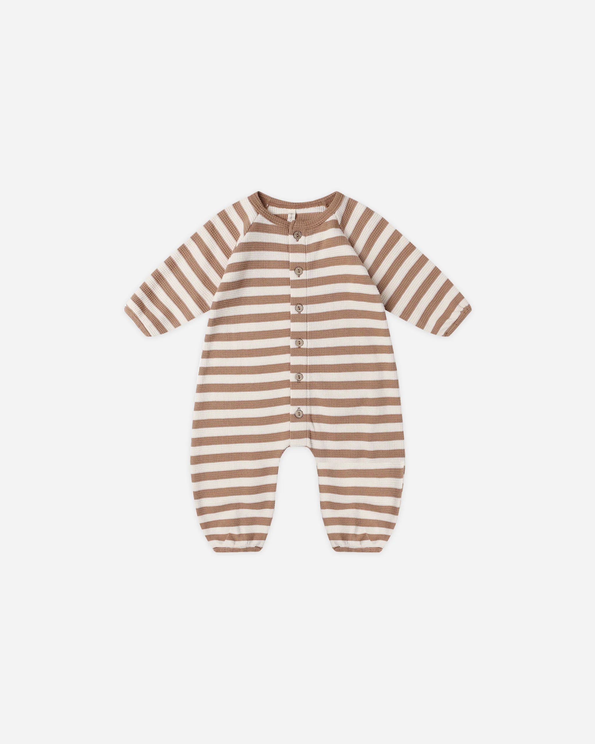 Waffle Long Sleeve Jumpsuit || Harvest Stripe
