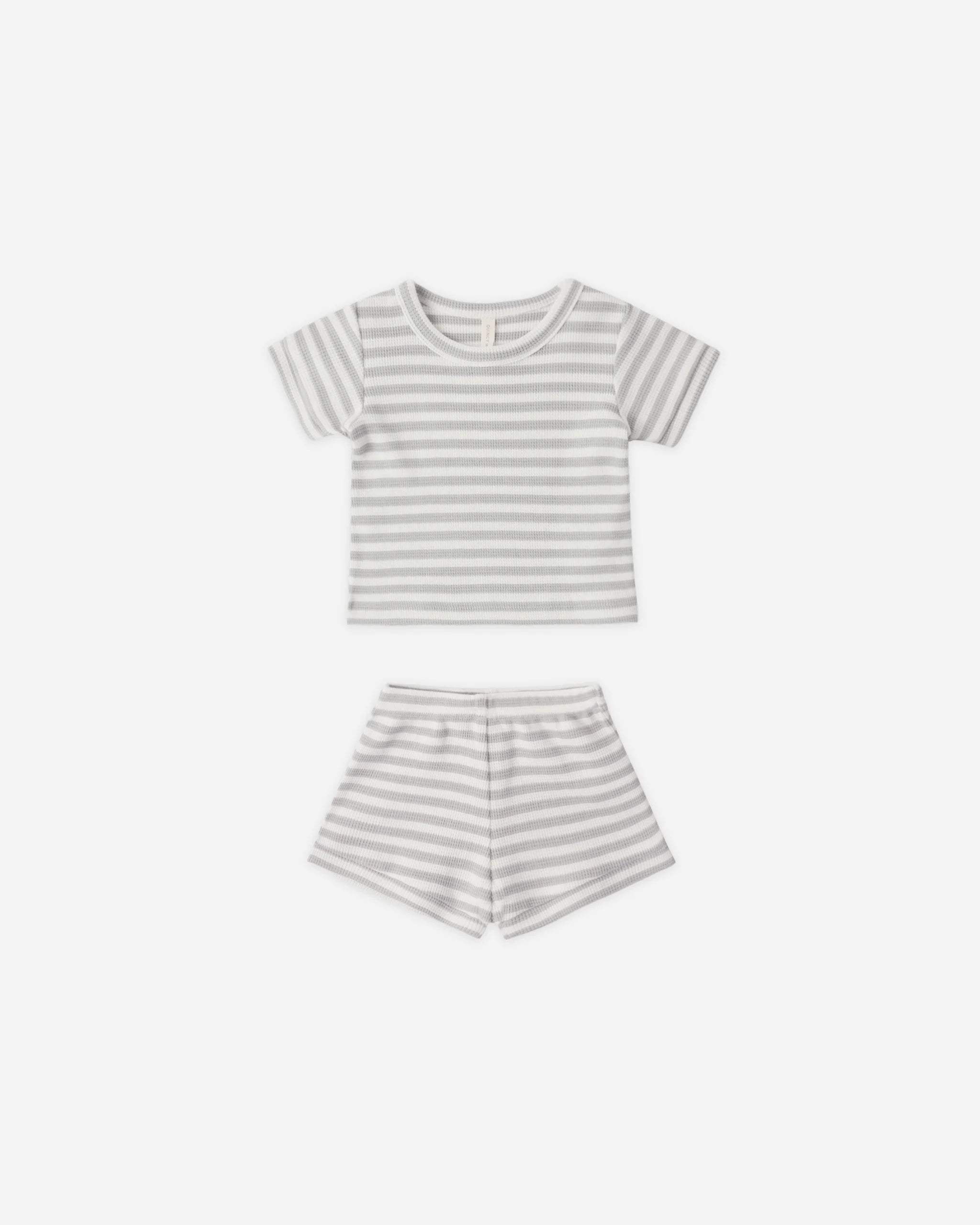 Waffle Shortie Set || Sage Stripe
